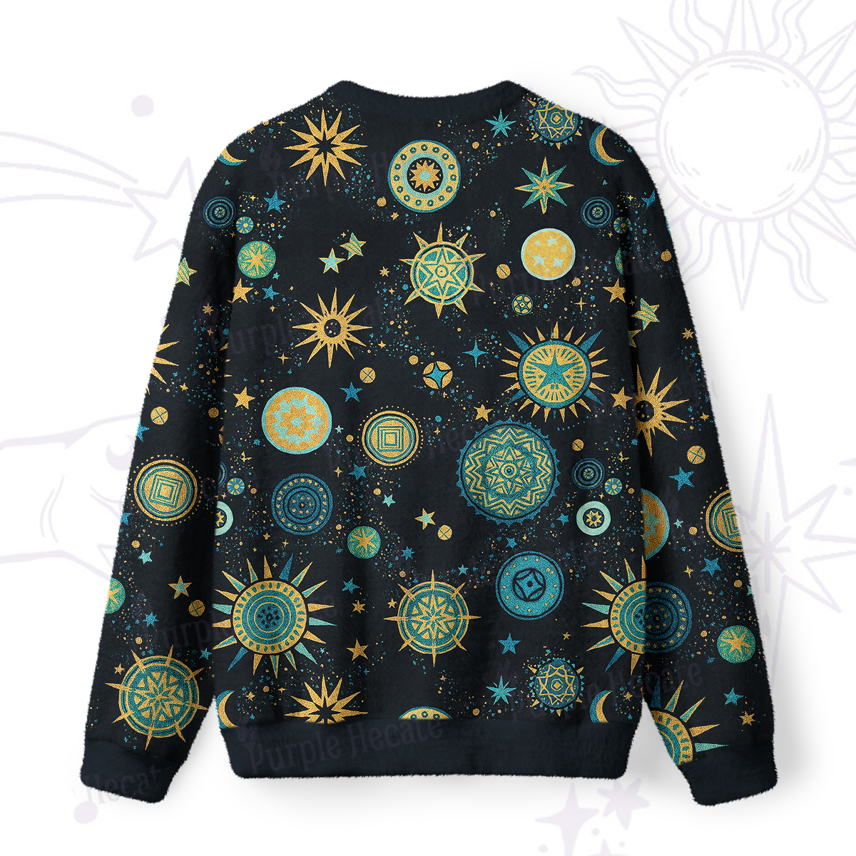 Purplehecate Starry Nigh Fuzzy Ugly Sweatshirt