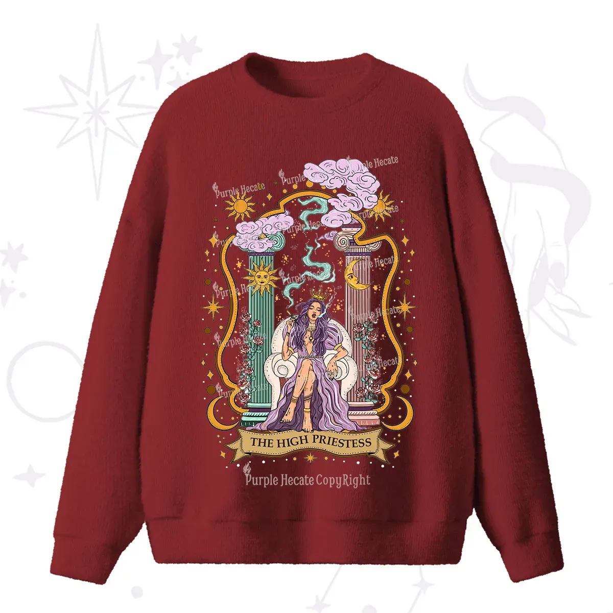 Purplehecate The High Priestess Goddess Fuzzy Ugly Sweater