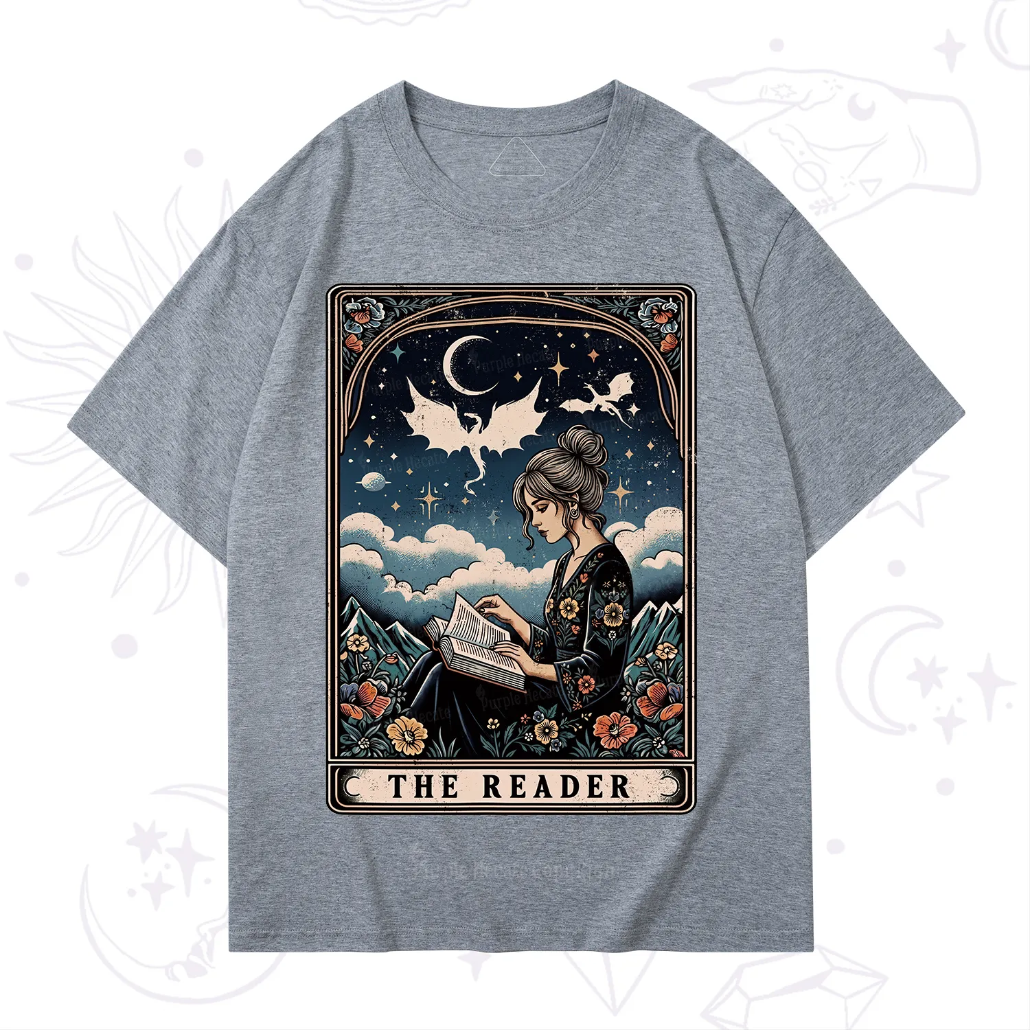 Purplehecate The Reader Tarot Mystic Night T-Shirt