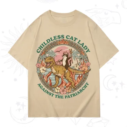 Purplehecate Childless Cat Lady Burn the Patriarchy T-Shirt