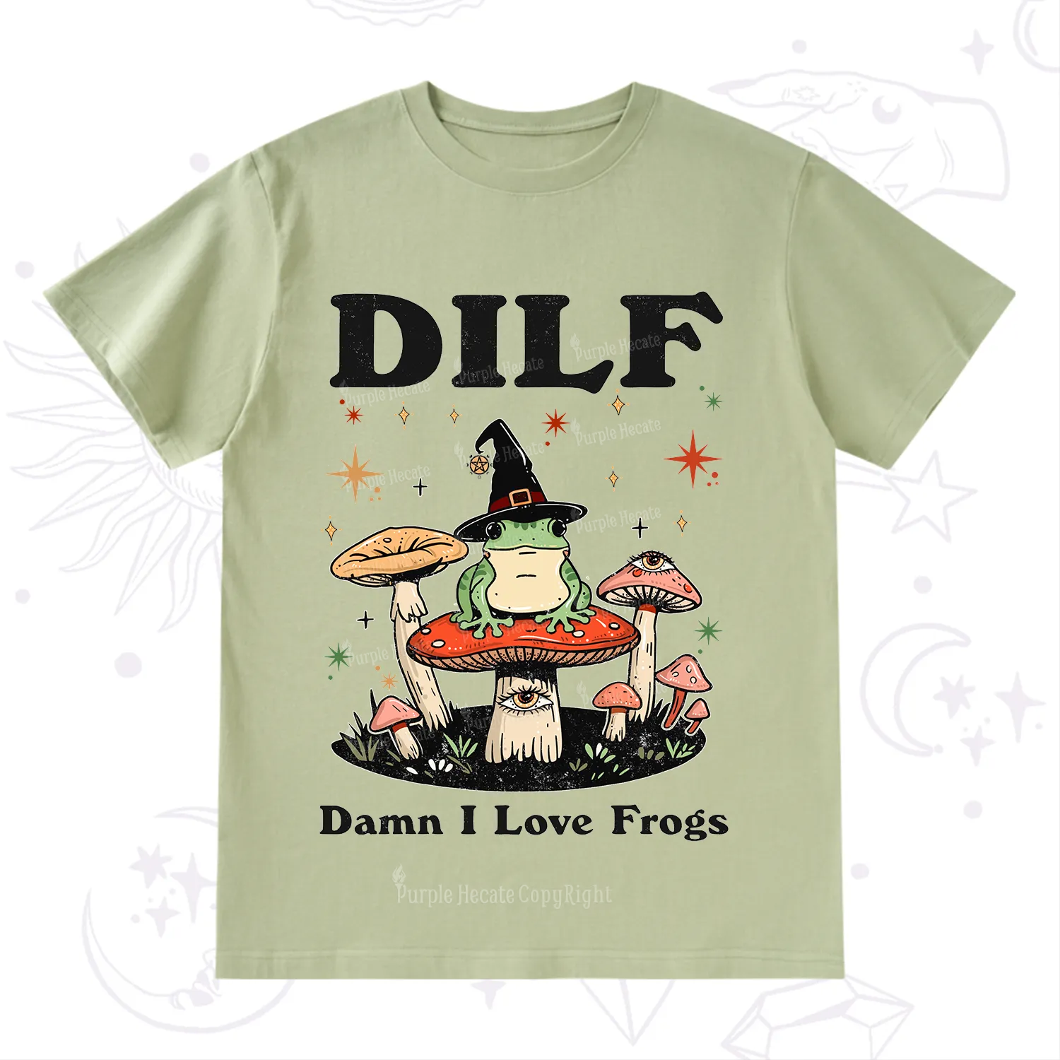 Purplehecate Dilf Damn I Love Frogs T-Shirt