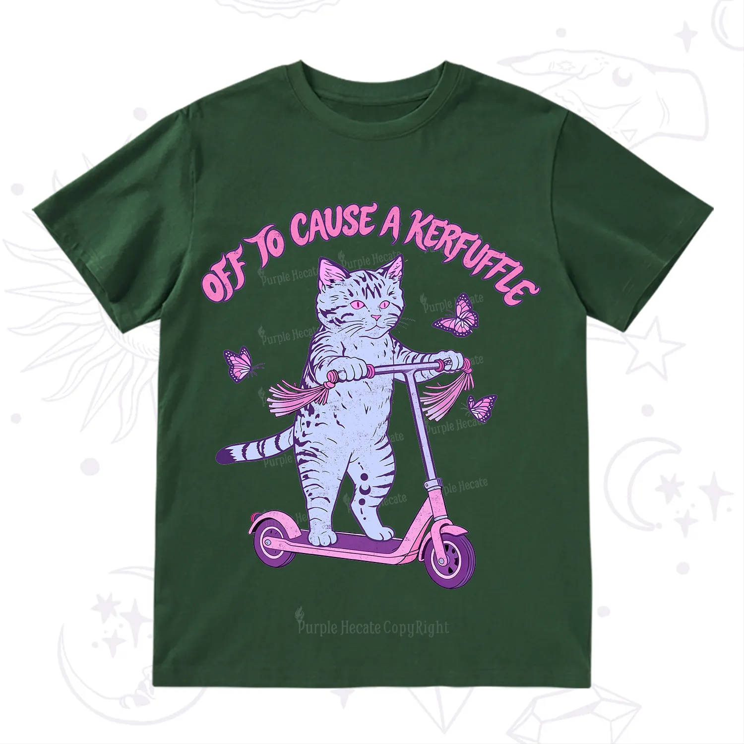 Purplehecate Off To Cause A Kerfuffle Cat T-Shirt