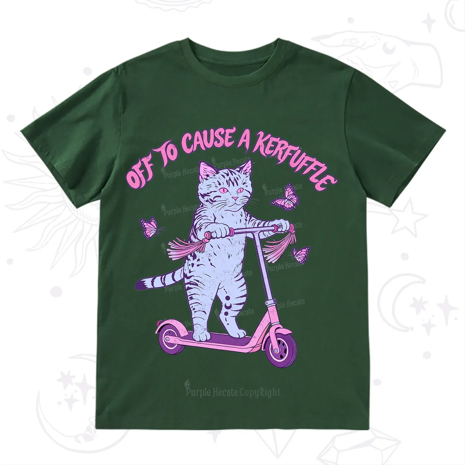 Purplehecate Off To Cause A Kerfuffle Cat T-Shirt