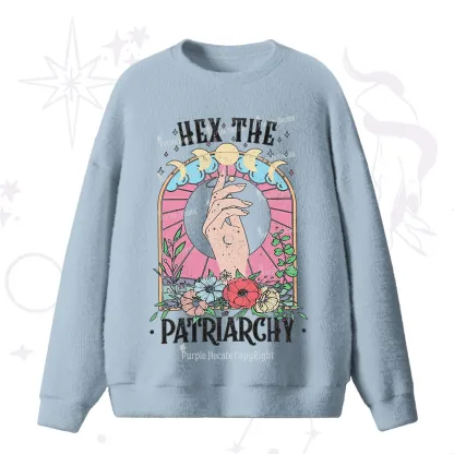 Purplehecate Hex The Patriarchy Fuzzy Ugly Sweater