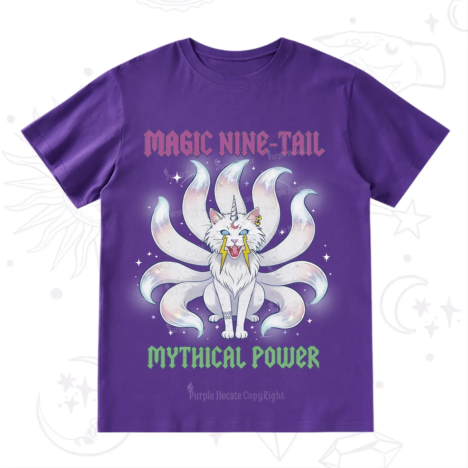 Purplehecate Magic Nine Tail Cat T-Shirt