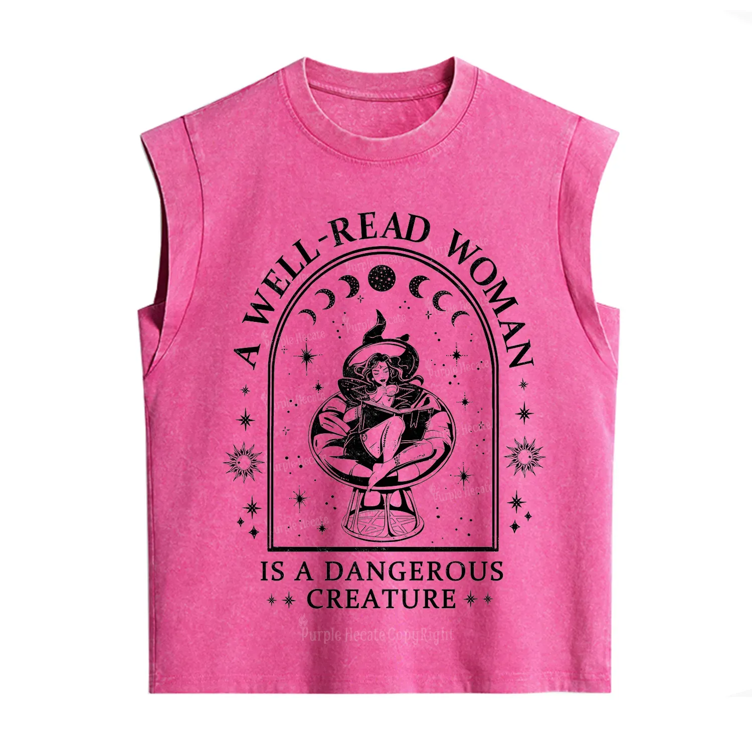 Purplehecate A Well Read Woman Bookish Vintage Washed Tank