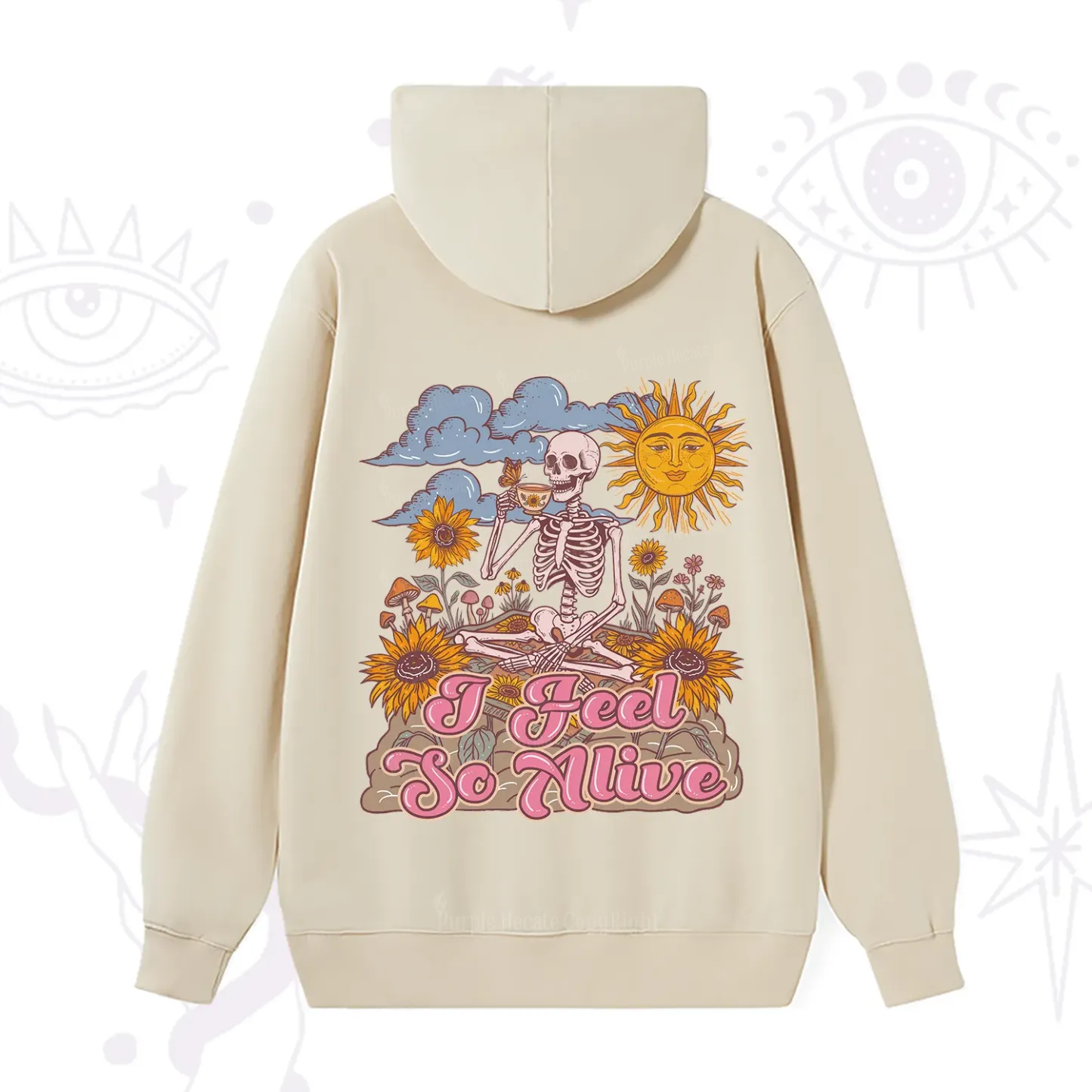 Purplehecate I feel So Alive Dancing Sarcastic Skeleton Hoodie