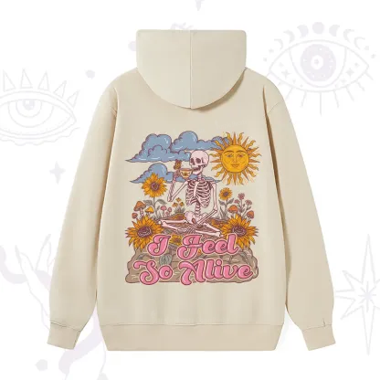 Purplehecate I feel So Alive Dancing Sarcastic Skeleton Hoodie