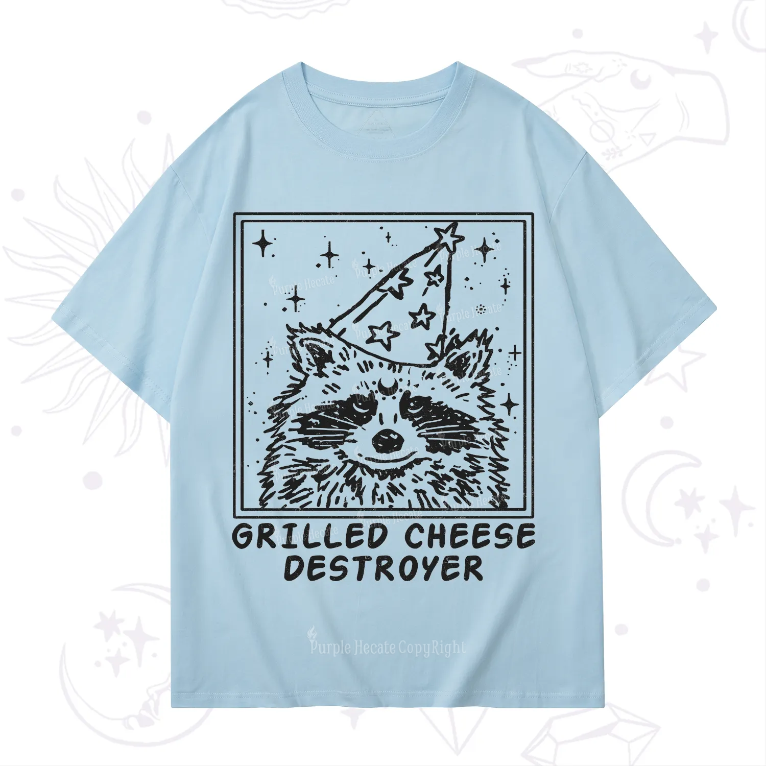 Purplehecate Grilled Cheese Destroyer Raccoon T-Shirt