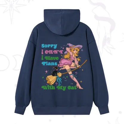 PurplehecateSorry I Can’t I Have Plans With My Cat Hoodie