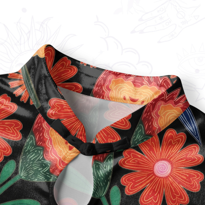 Purplehecate Retro Bloom Folk Floral Velvet Bodycon Dress