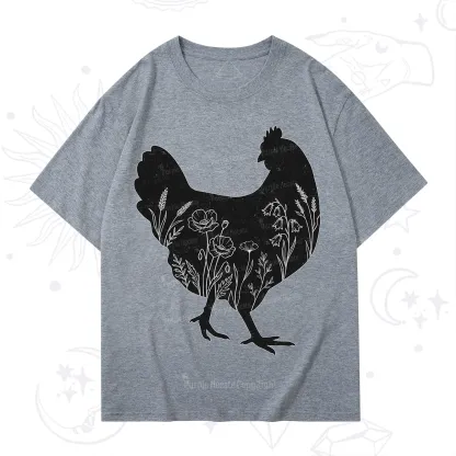 Purplehecate Floral Chicken T-Shirt