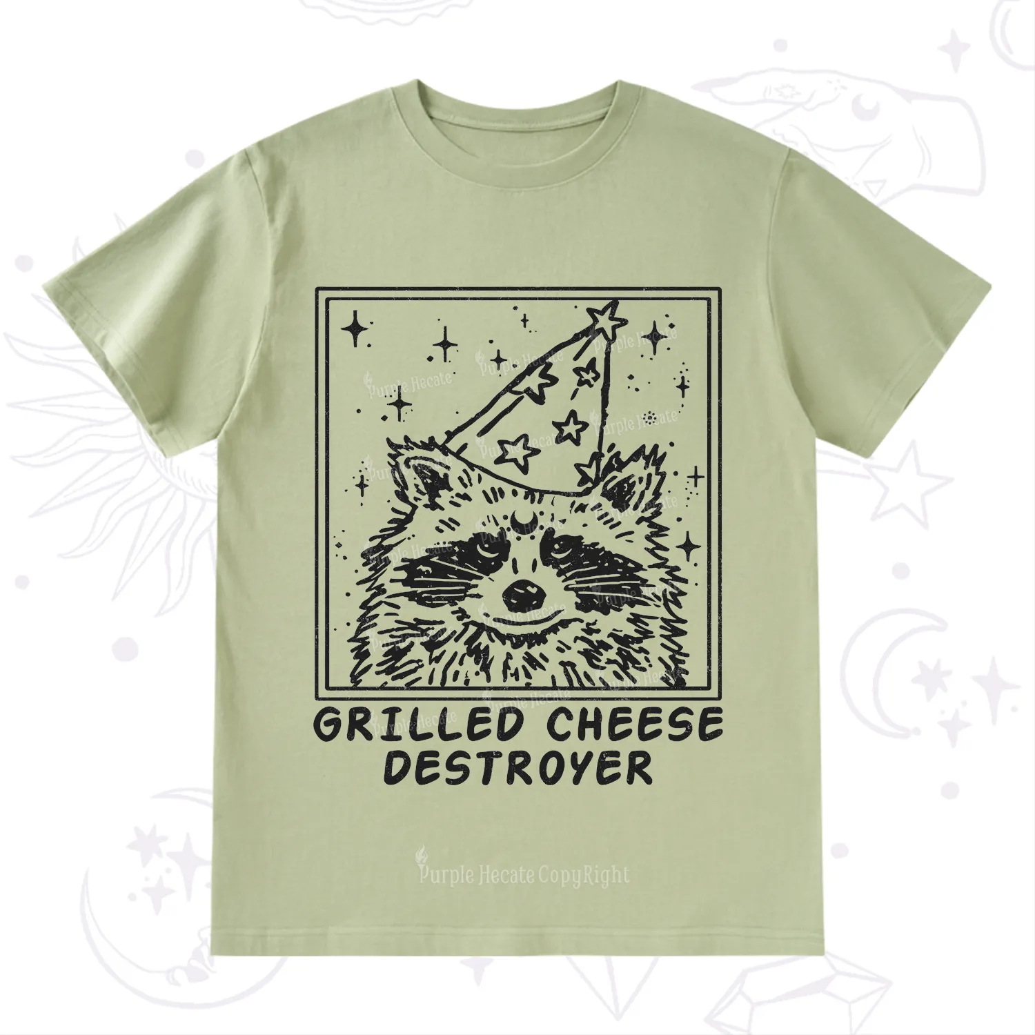 Purplehecate Grilled Cheese Destroyer Raccoon T-Shirt