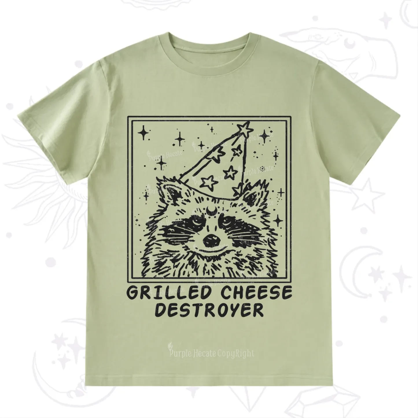 Purplehecate Grilled Cheese Destroyer Raccoon T-Shirt