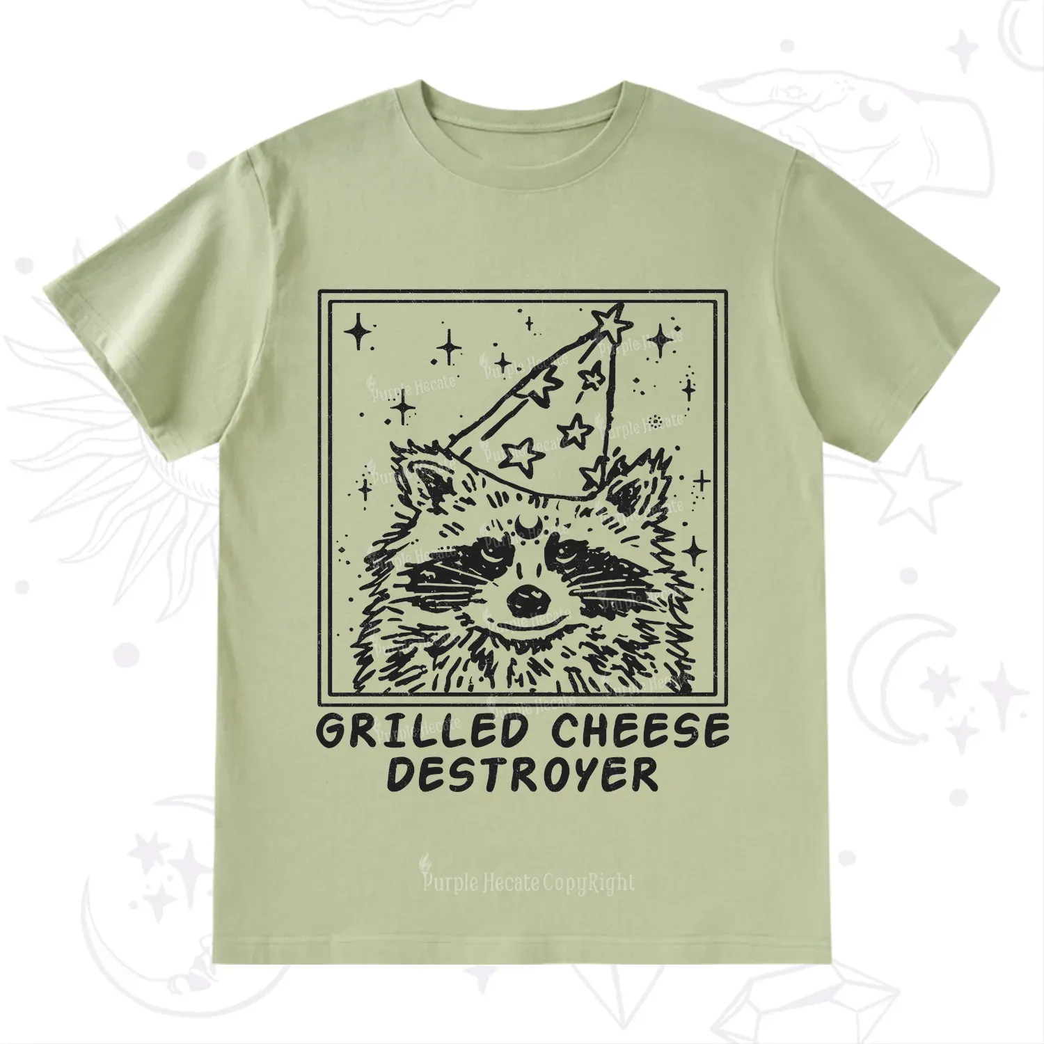 Purplehecate Grilled Cheese Destroyer Raccoon T-Shirt