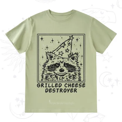 Purplehecate Grilled Cheese Destroyer Raccoon T-Shirt