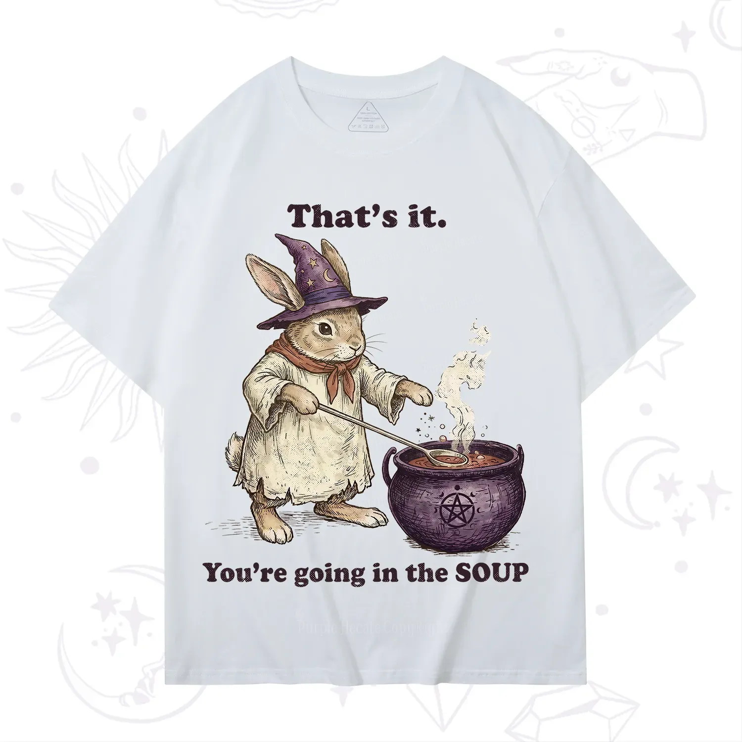 Purplehecate That's It You're Going in the Soup Witch Bunny T-Shirt