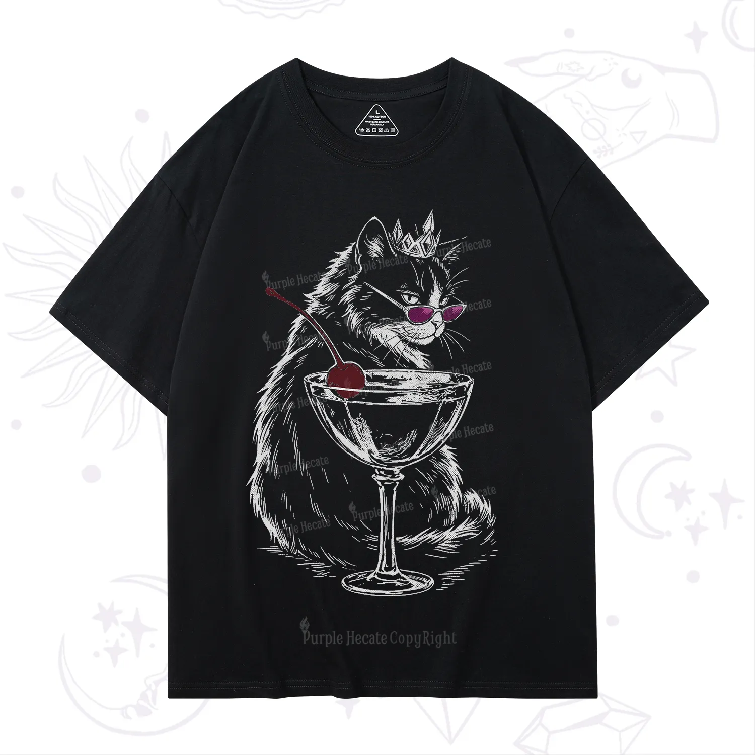 Purplehecate Martini Queen Cat T-Shirt