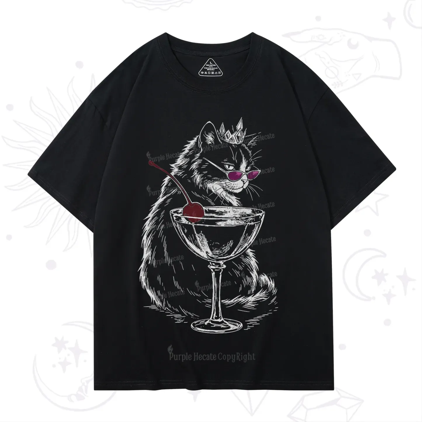 Purplehecate Martini Queen Cat T-Shirt
