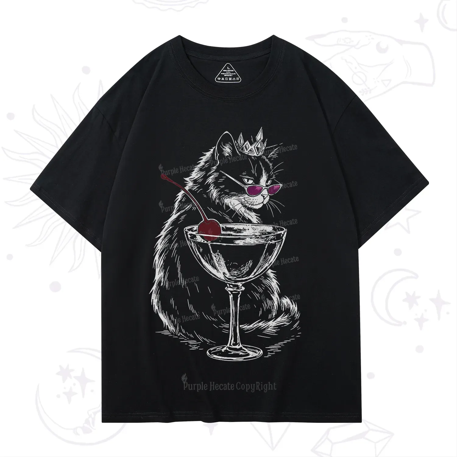Purplehecate Martini Queen Cat T-Shirt