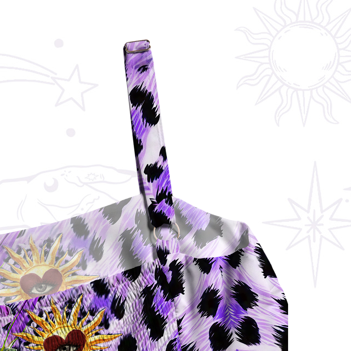 Purplehecate Mystic Wildheart Lilies Wide Straps Maxi Dress