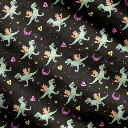 Purplehecate Witch Cat Rides the Dino Cardigan Sweaters