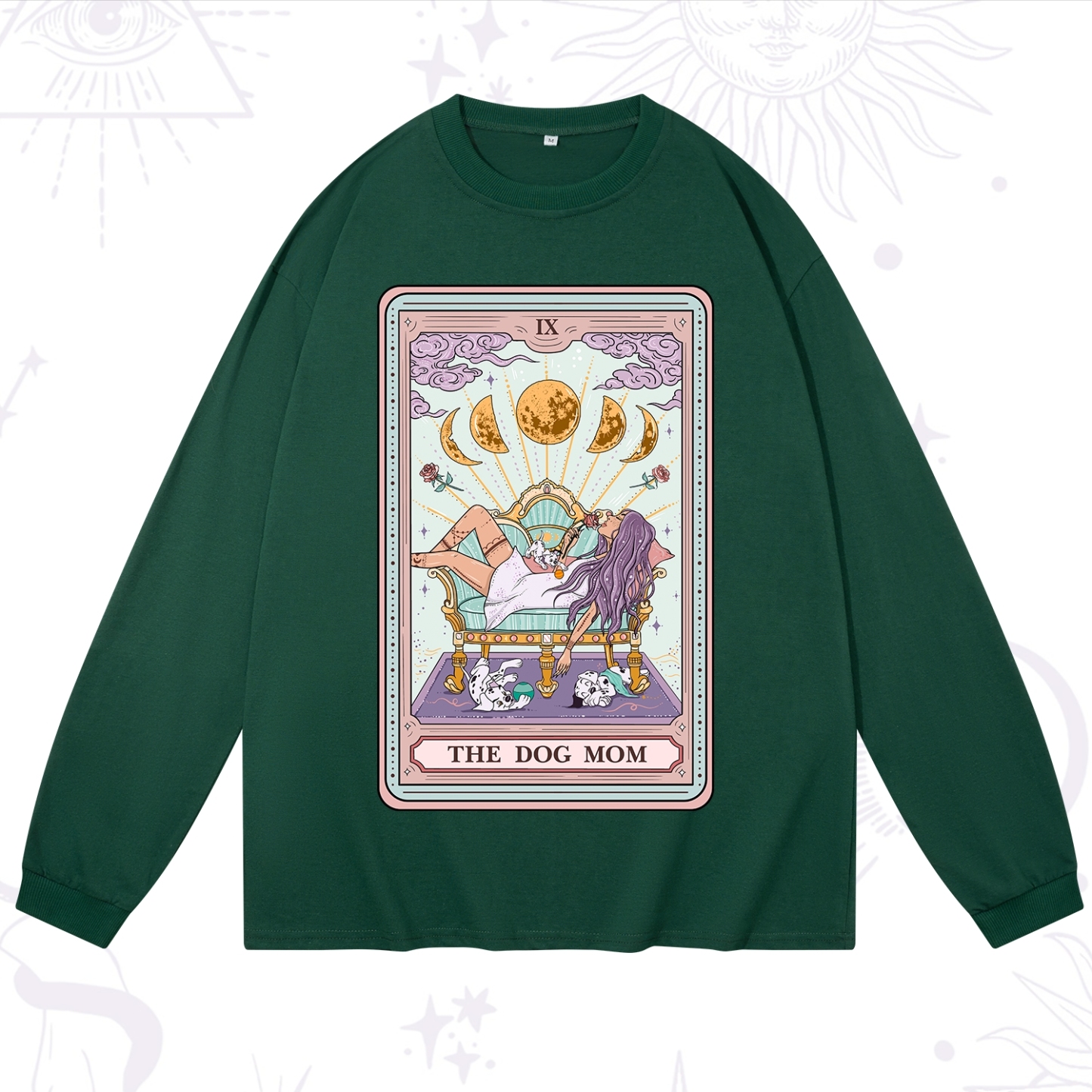Purplehecate The Dog Mom Tarot Card Long Sleeve T-Shirt