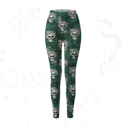 Purplehecate Rose Skull Yoga Pants