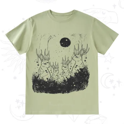 Purplehecate Moonlit Antler Bunny T-Shirt