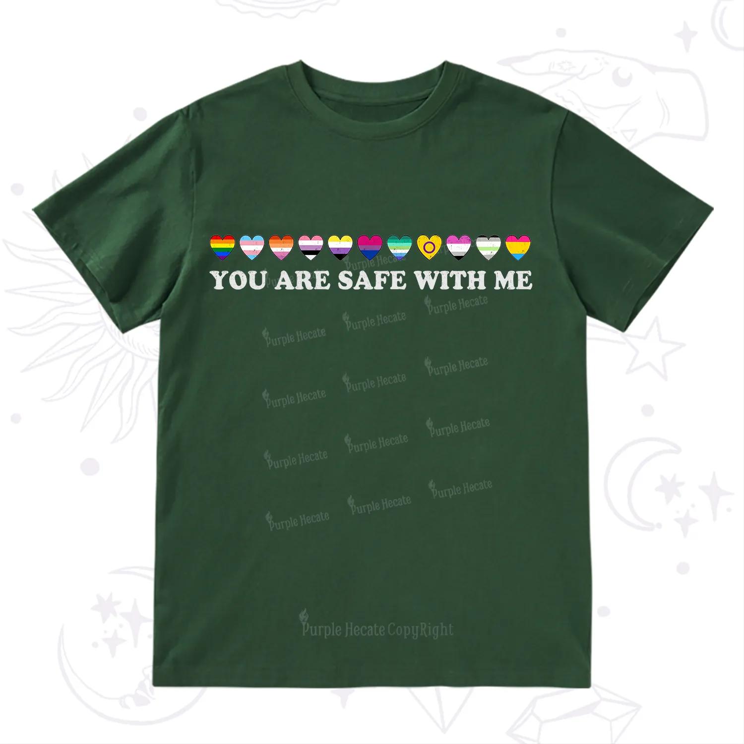 Purplehecate You Are Safe With Me Pride T-Shirt