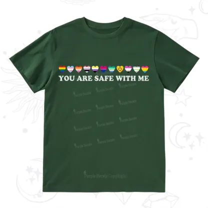 Purplehecate You Are Safe With Me Pride T-Shirt