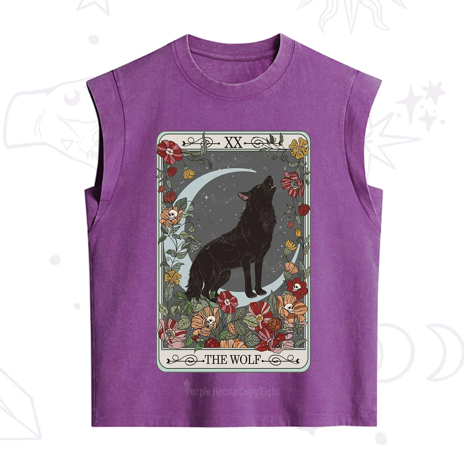 Purplehecate The Wolf Tarot Vintage Washed Tank