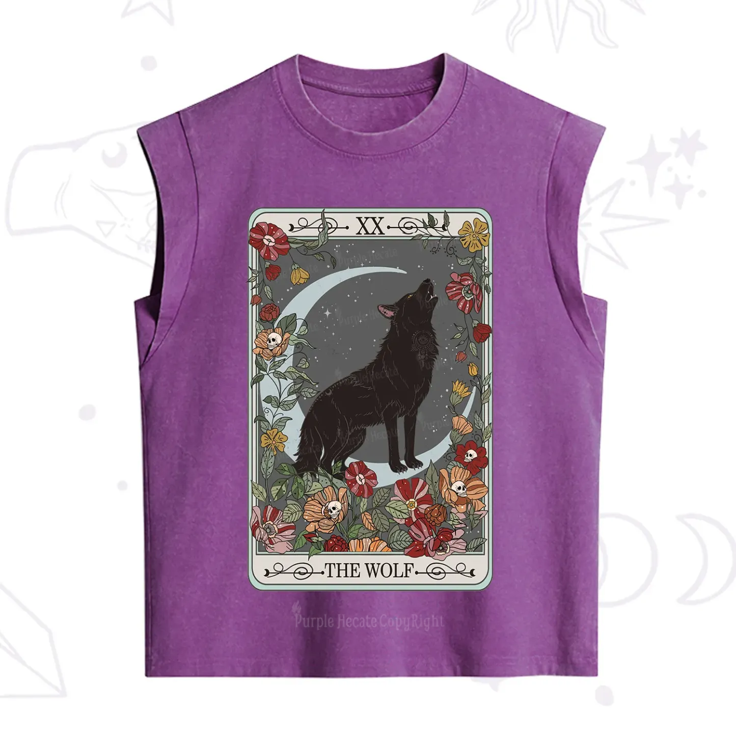 Purplehecate The Wolf Tarot Vintage Washed Tank