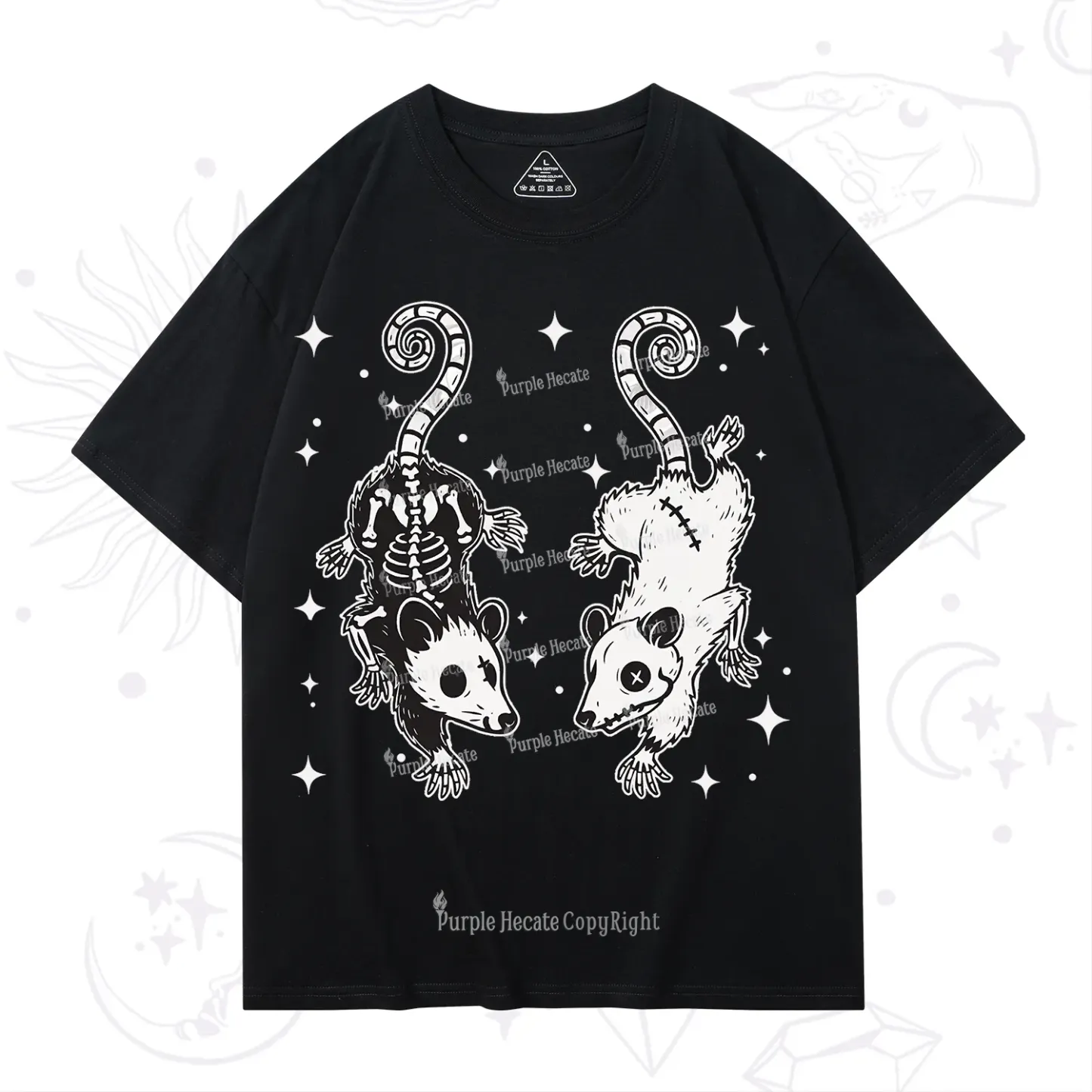 Purplehecate Moonlit Skeleton Rats T-Shirt