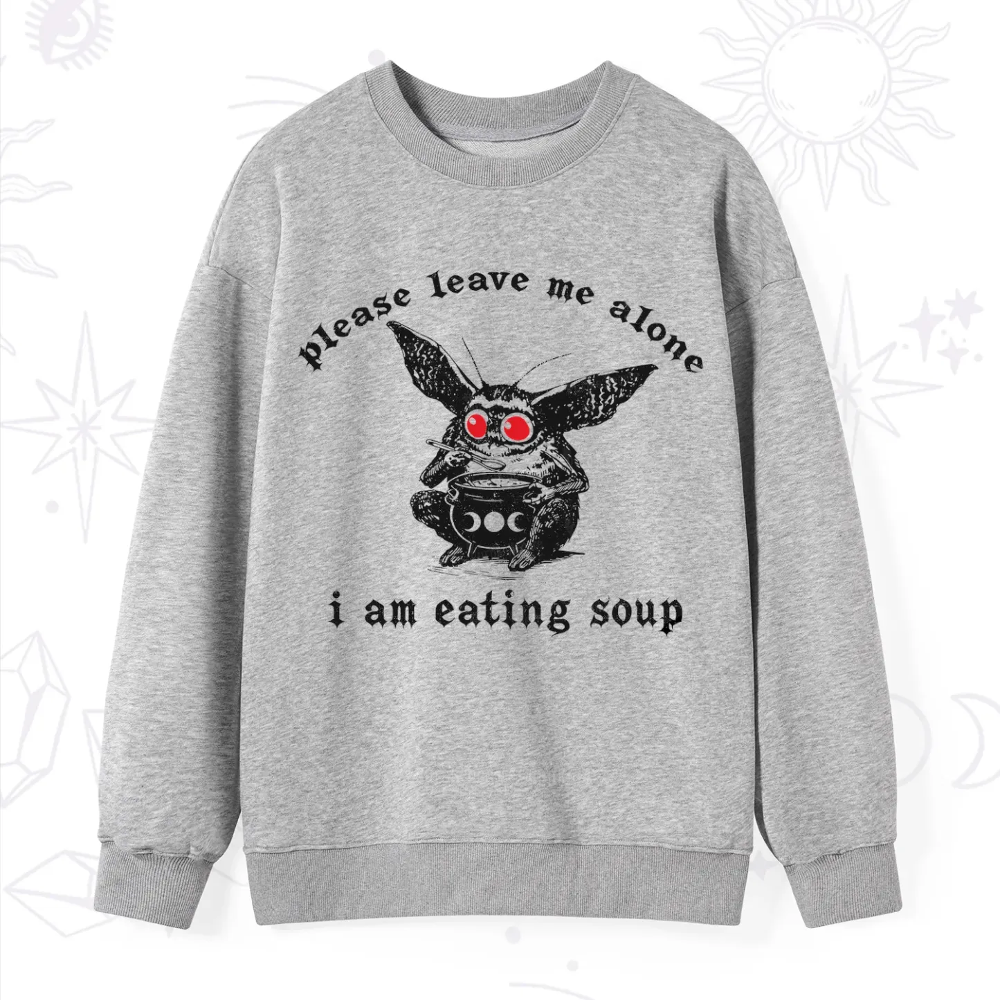 Purplehecate Mothman Eating Soup Sweatshirt