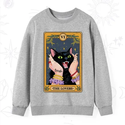 Purplehecate The Lovers Tarot Feral Cat Sweatshirt