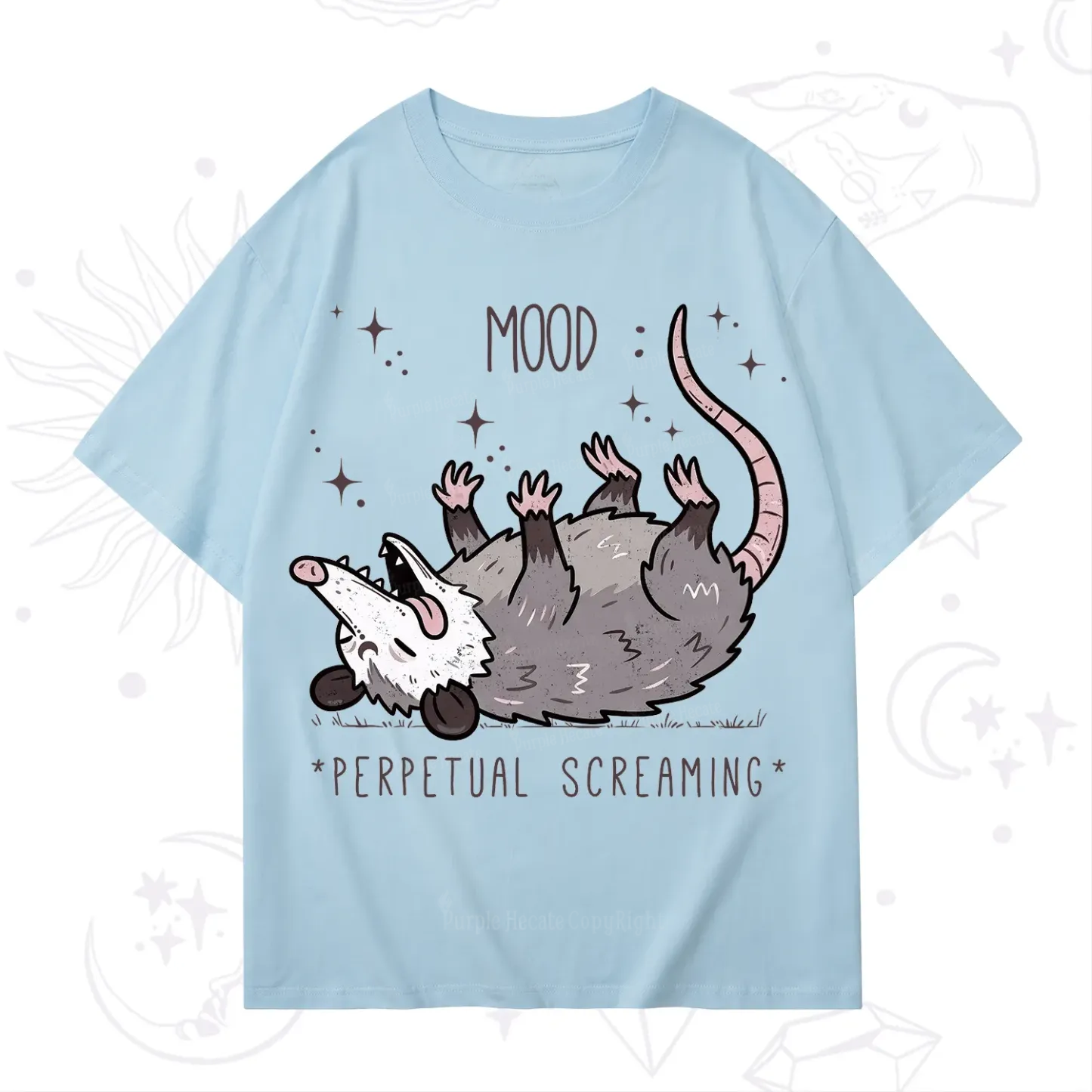 Purplehecate Mood Perpetual Screaming Opossum T-Shirt