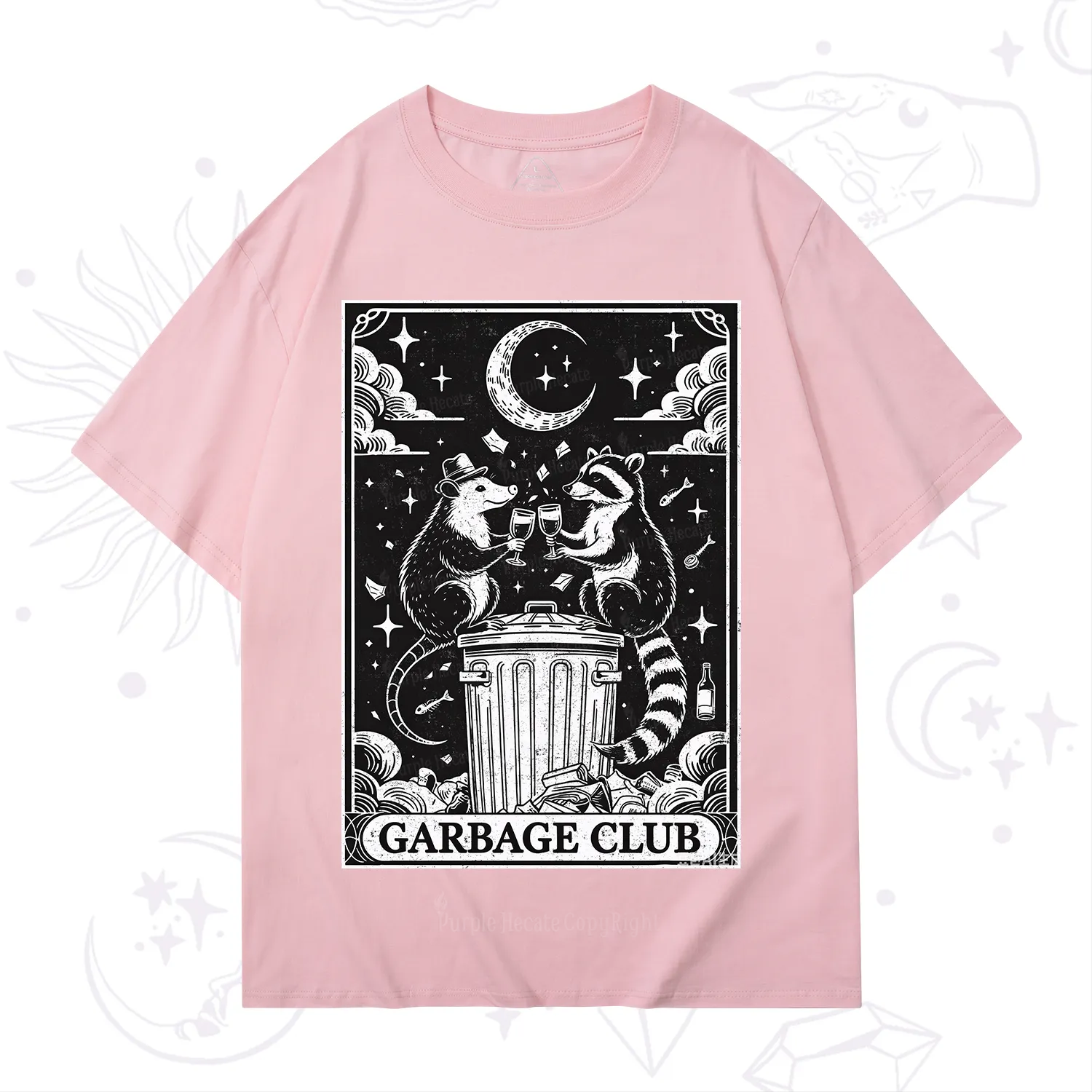 Purplehecate The Garbage Club Tarot Raccoon Party T-Shirt