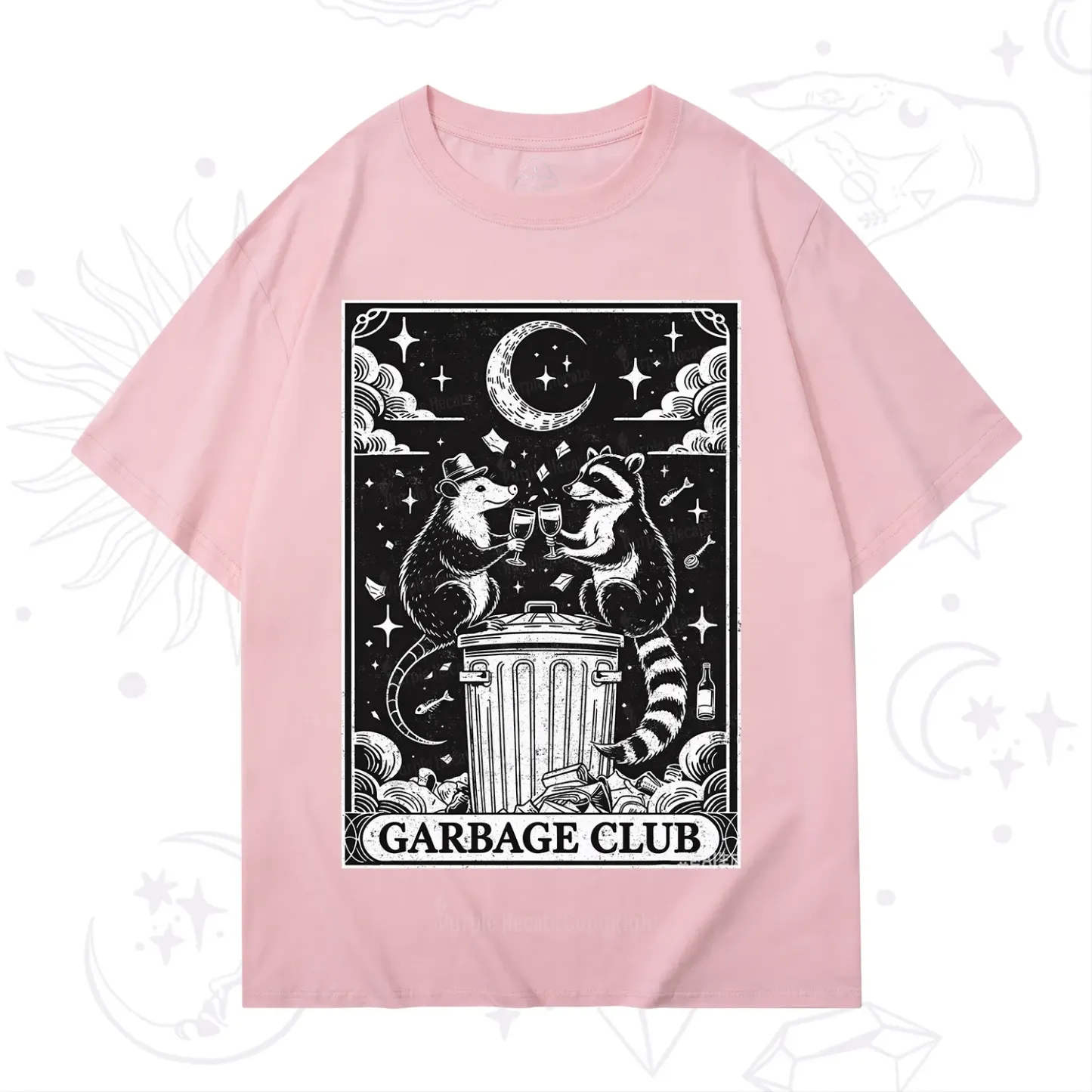 Purplehecate The Garbage Club Tarot Raccoon Party T-Shirt