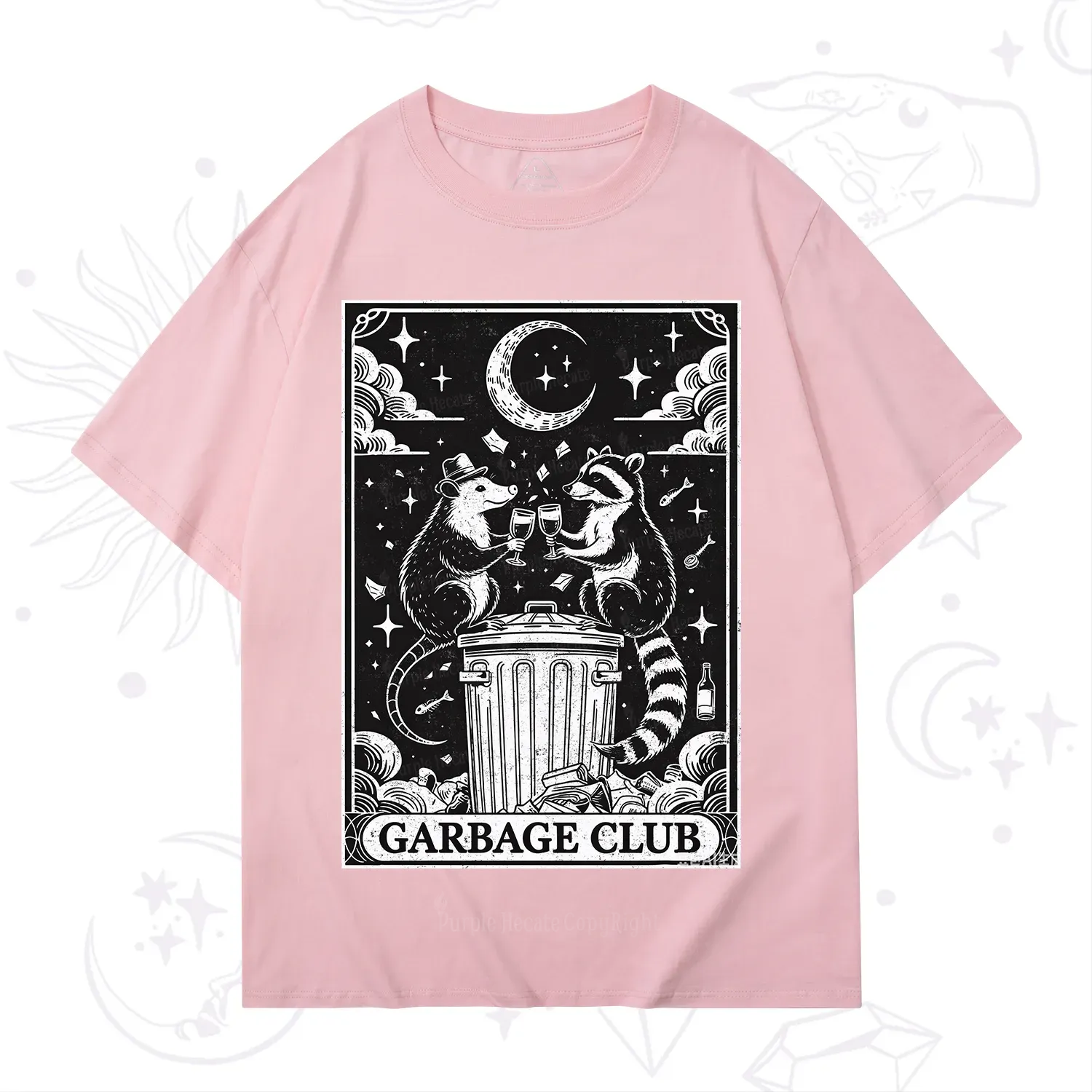 Purplehecate The Garbage Club Tarot Raccoon Party T-Shirt