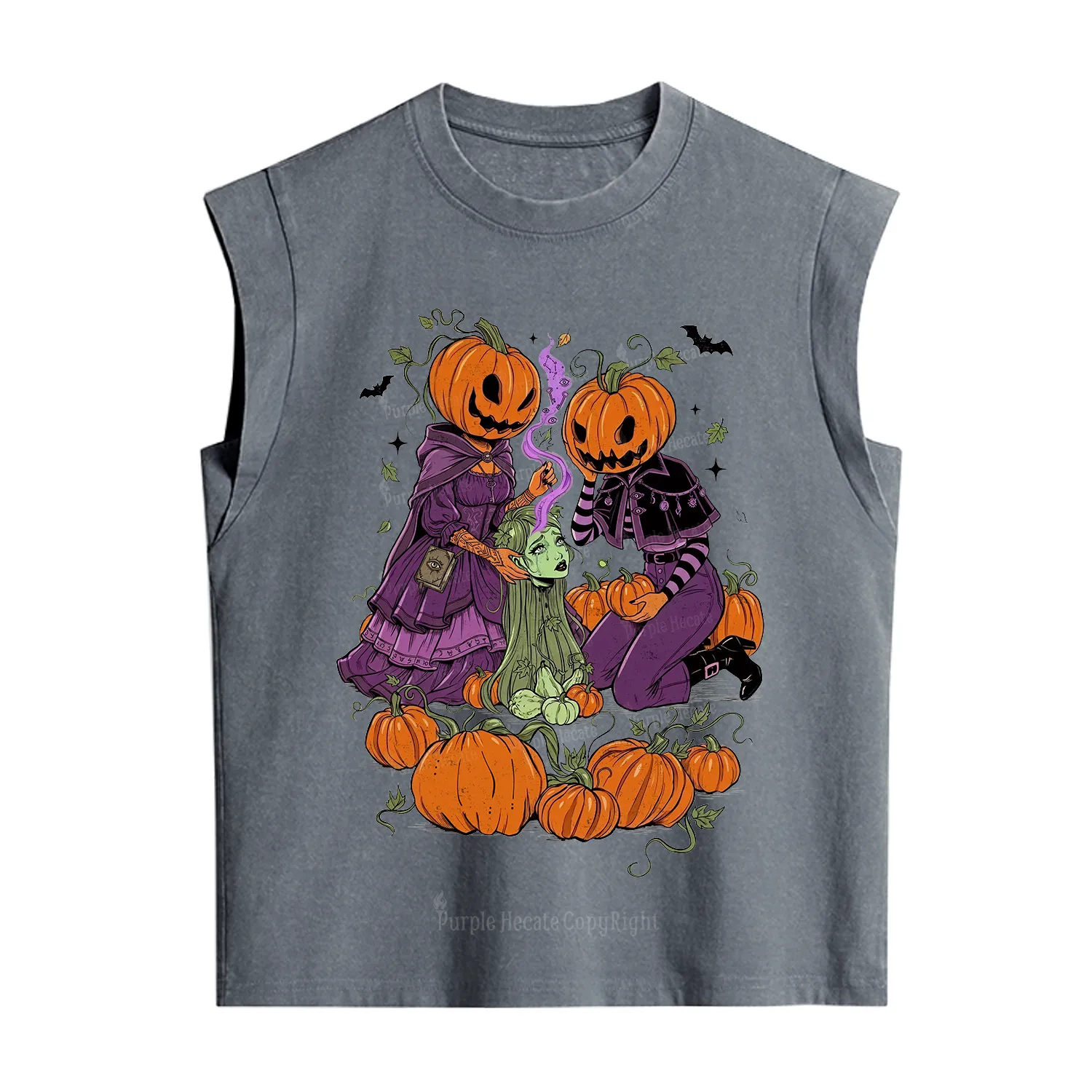 Purplehecate Spooky Witch Pumpkin Patch Vintage Washed Tank