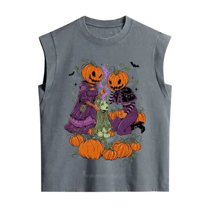 Purplehecate Spooky Witch Pumpkin Patch Vintage Washed Tank