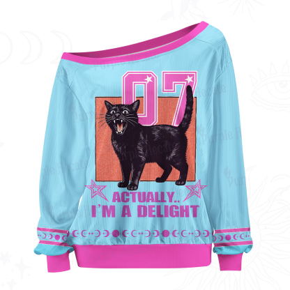 Purplehecate Actually Im a Delight Off The Shoulder Graphic Jersey