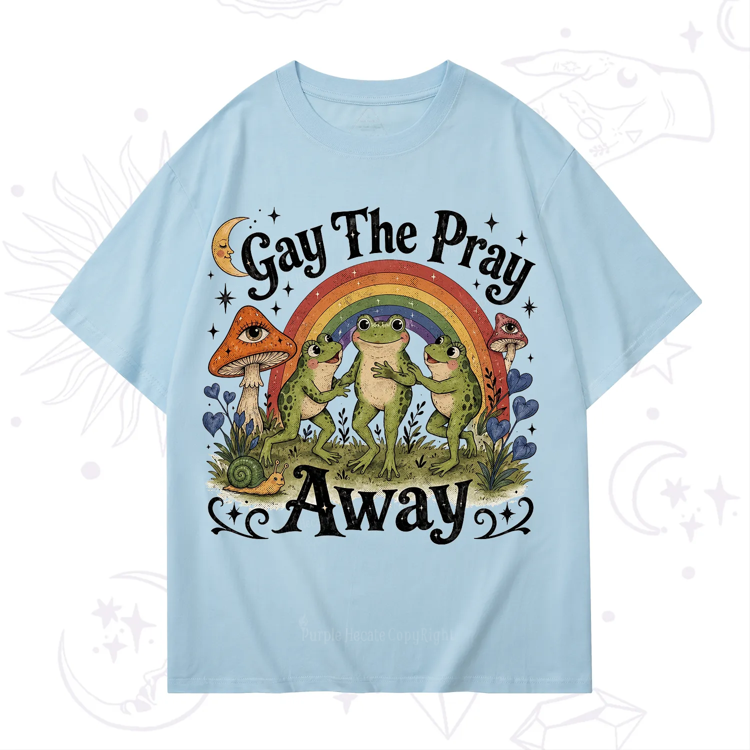 Purplehecate Gay The Pray Away Frog Pride T-Shirt
