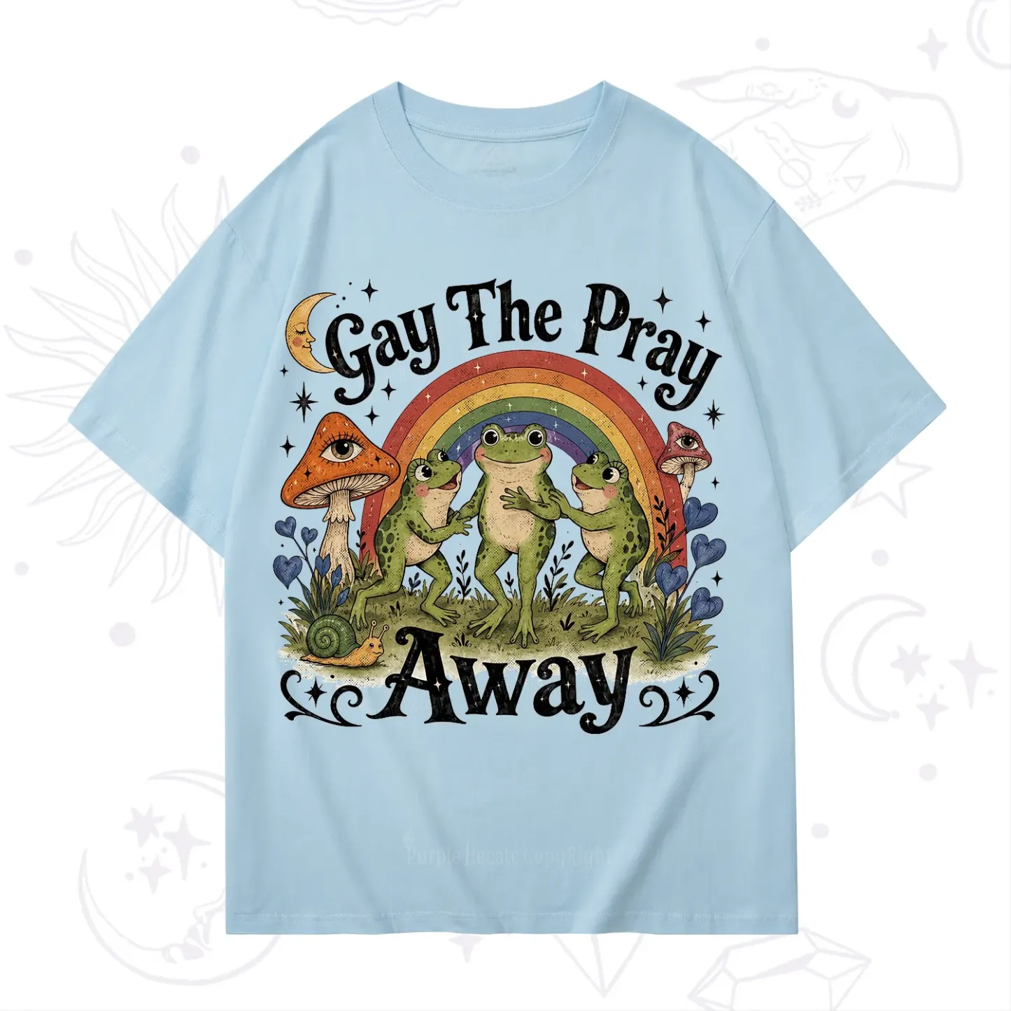 Purplehecate Gay The Pray Away Frog Pride T-Shirt