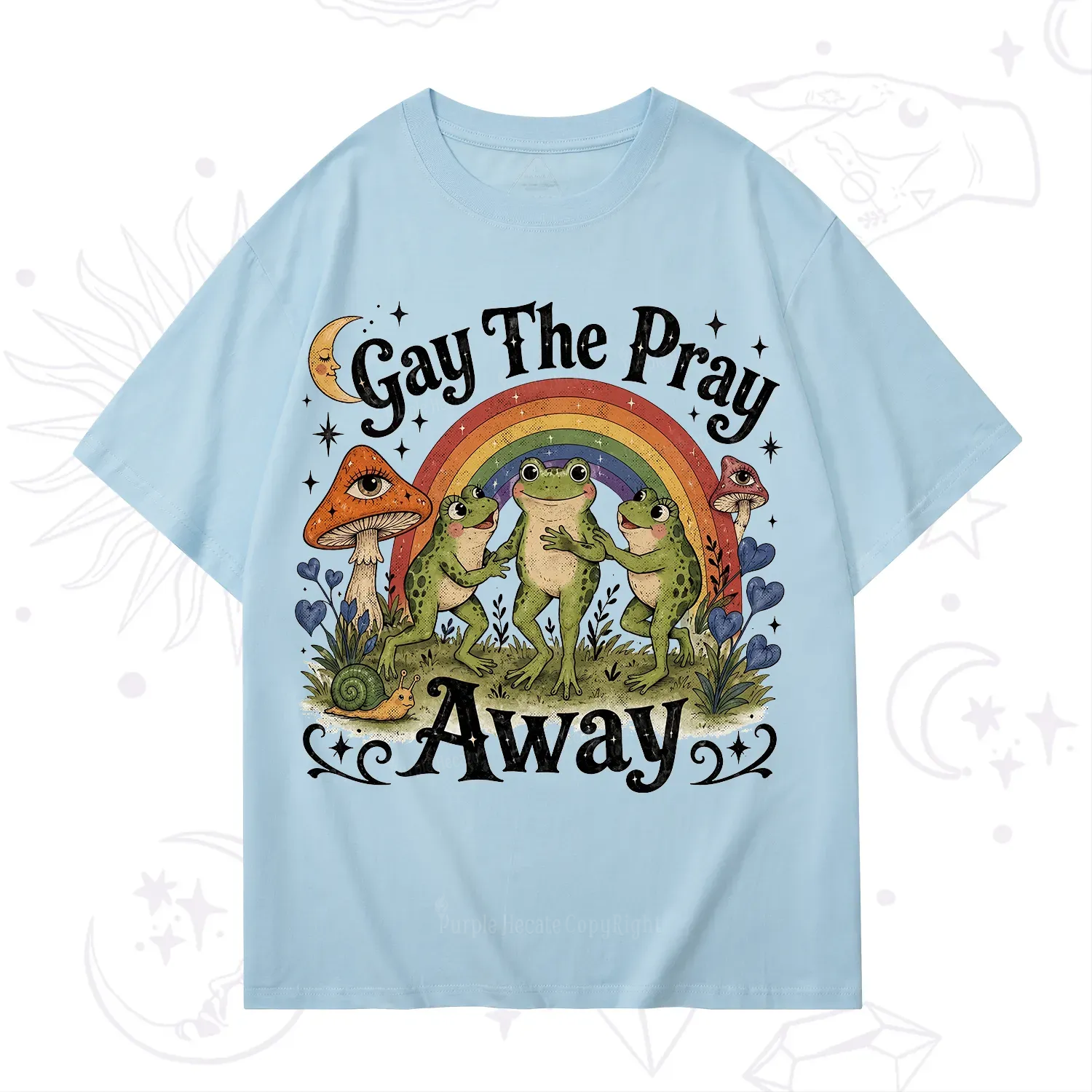 Purplehecate Gay The Pray Away Frog Pride T-Shirt