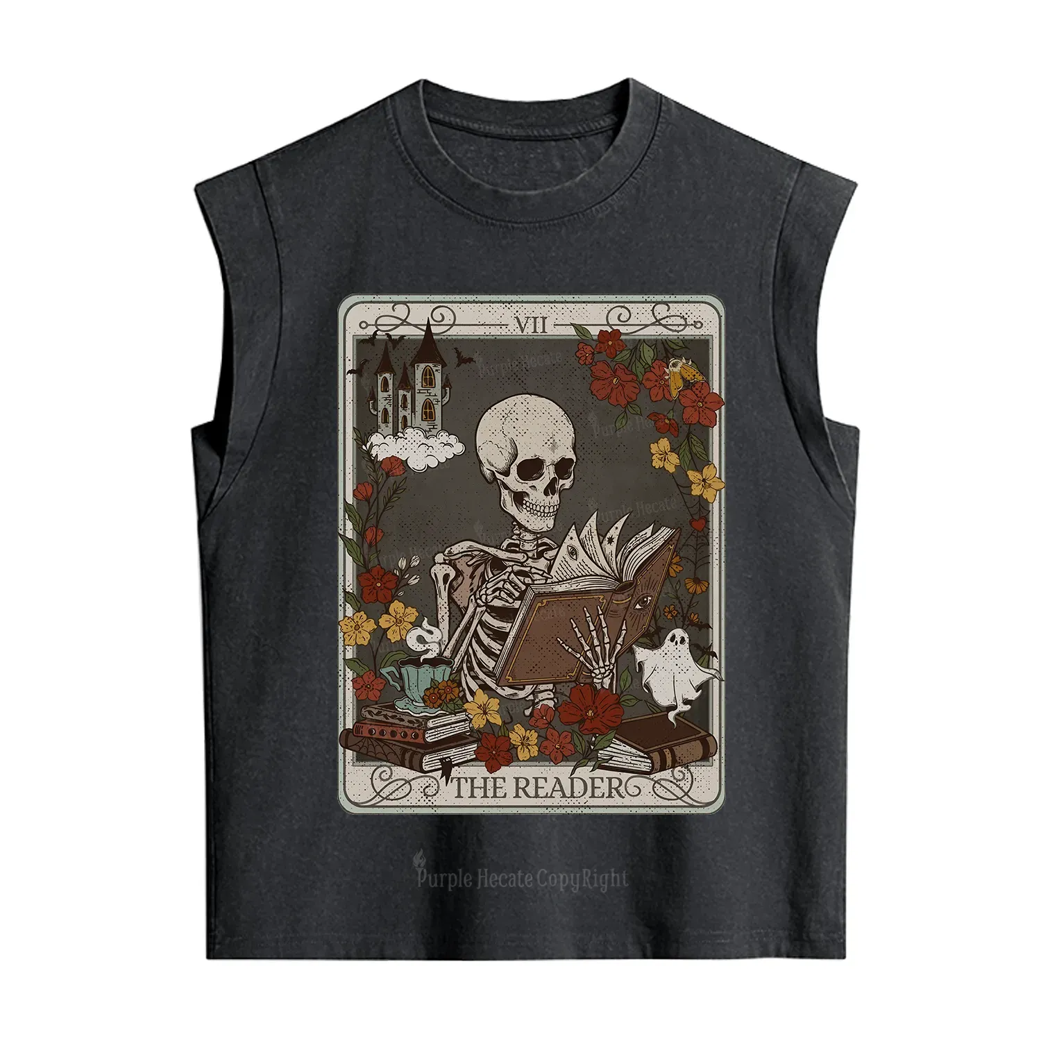 Purplehecate The Reader Tarot Card Vintage Washed Tank