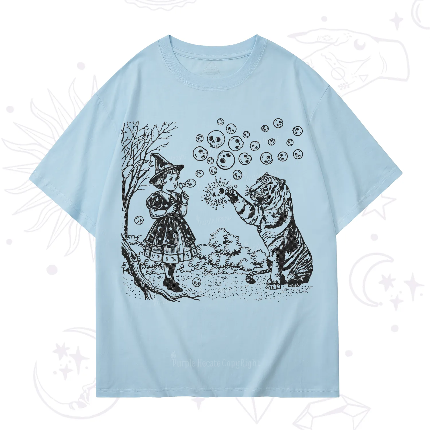 Purplehecate Girl and Tiger T-Shirt