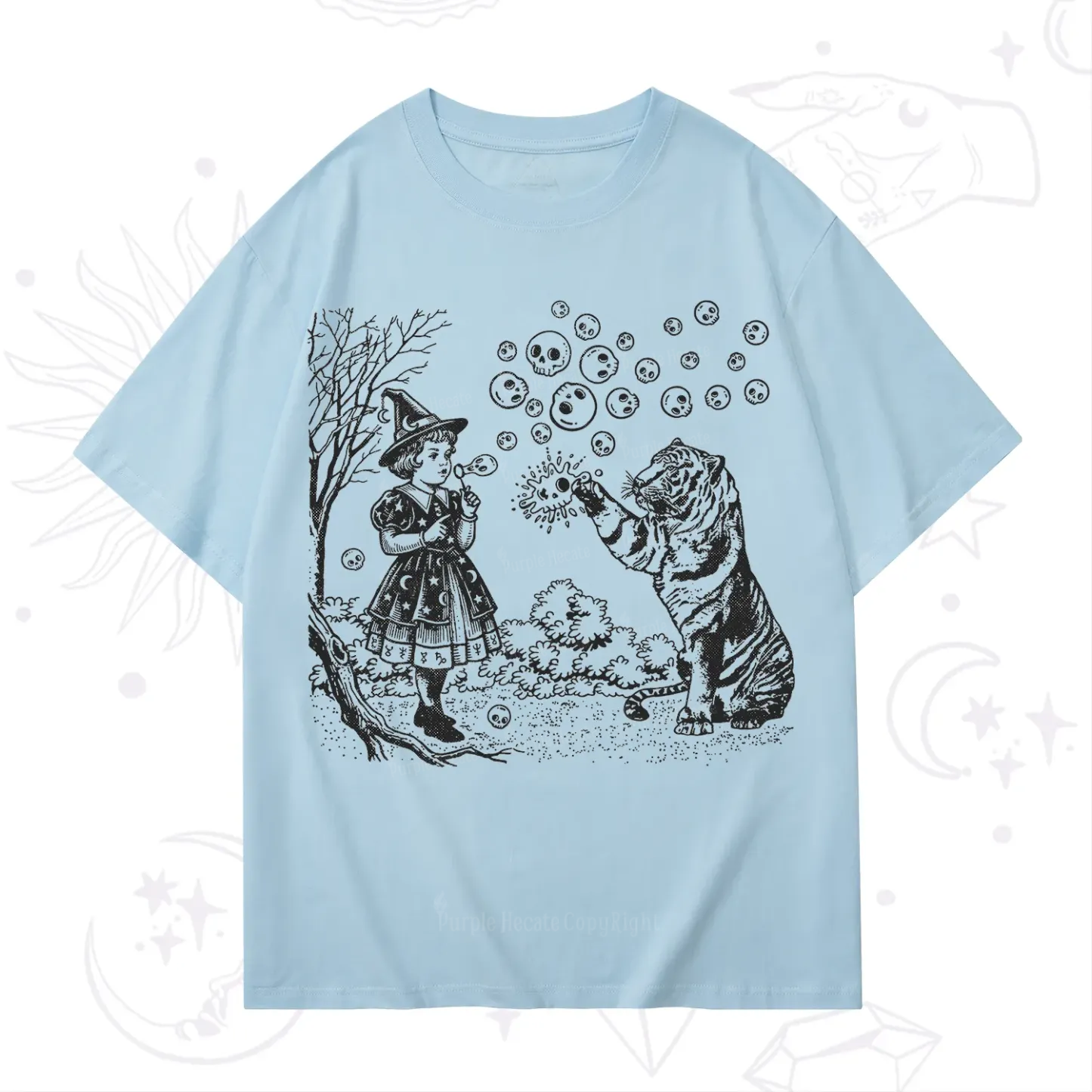 Purplehecate Girl and Tiger T-Shirt