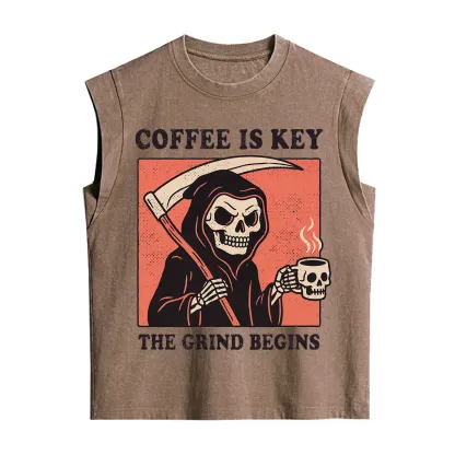 Purplehecate Coffee Is Key The Grind Begins Vintage Washed Tank